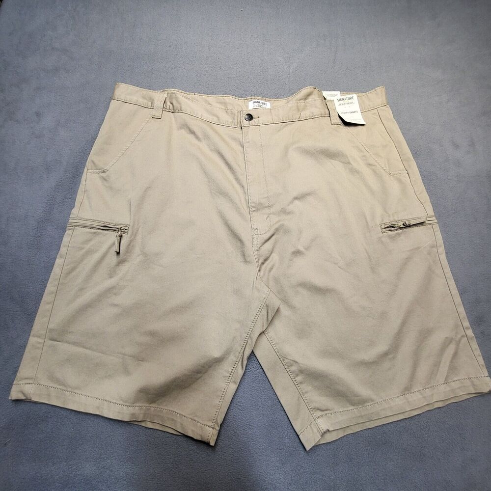 Levis Strauss Signature Utility Shorts Mens 46 Beige Outdoors Workwear Cargo